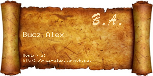 Bucz Alex névjegykártya